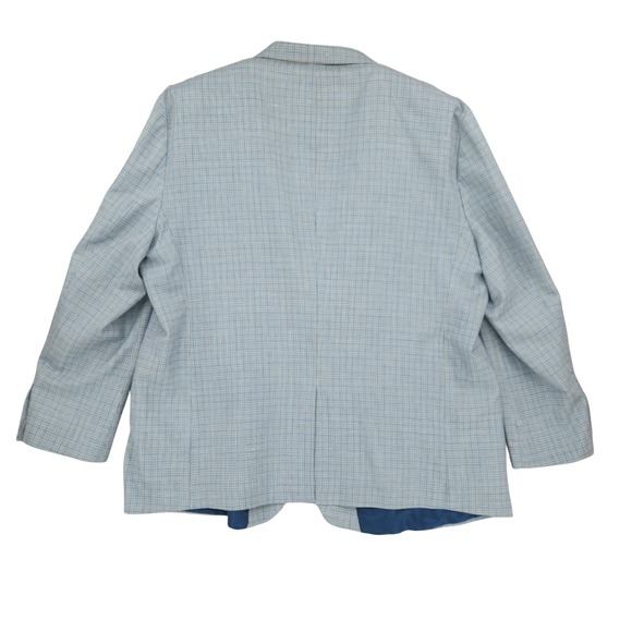Stafford Sport Coat 56L Mens Blue Glen Plaid Wool Linen Luxury Blazer Big & Tall - Picture 3 of 12